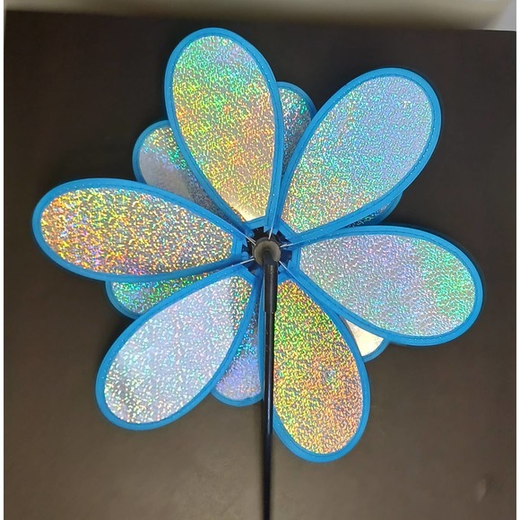 Yard Spinner NEW 3D LARGE Double Petal Wind with Stake Flower is 15 Inches Wide! - Picture 3 of 10